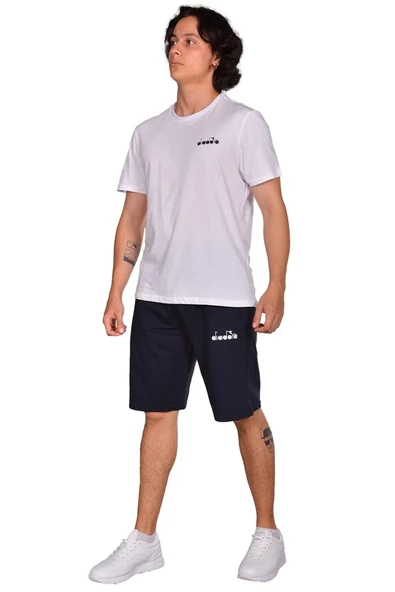Diadora Mesa - Pamuklu Lacivert Spor Şort - DIADORAMESA - 2