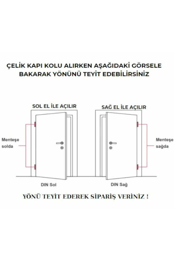 Kumru Titanyum Saten Aynalı Yale Çelik Kapı Kolu + Kapı Babası 1 Takım - Resim 3