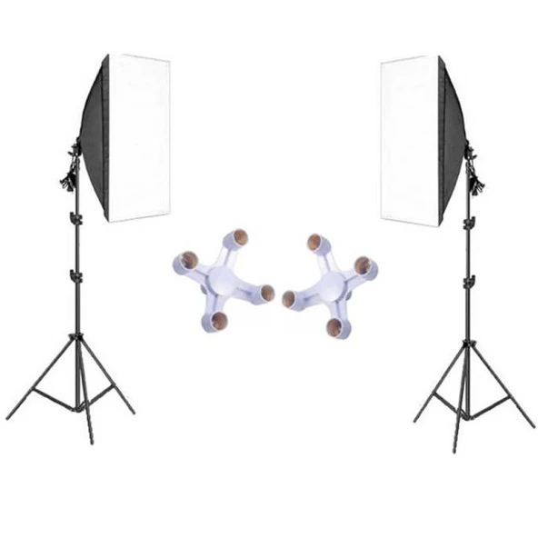 Rabsev Softbox 50x70cm 4 Duylu Ikili Set Sürekli Işık Ürün Video Fotoğraf Çekimleri