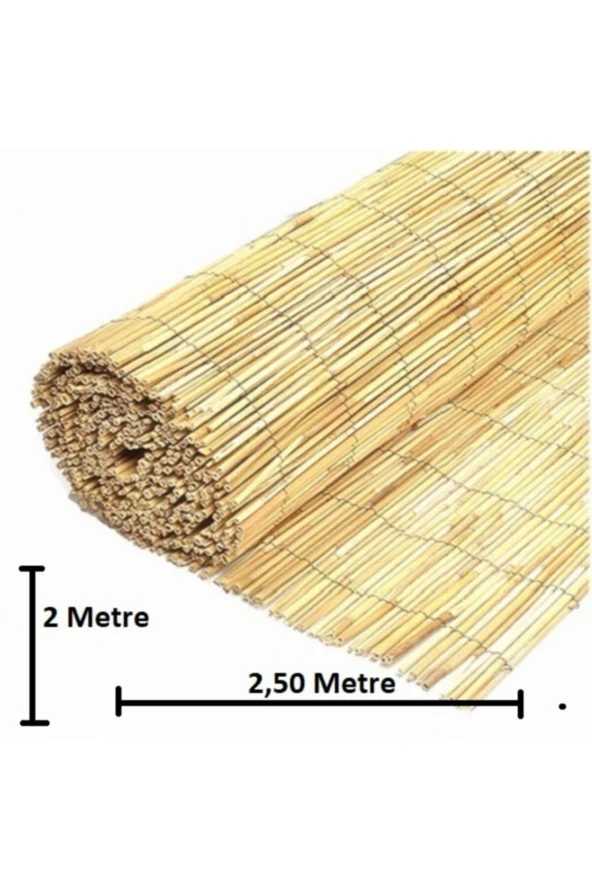 Bygolden 2 Metre x 2,50 Metre Bambu Kamış Hasır Çit Gölgelik