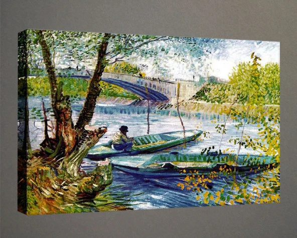 Kanvas Tablo - Van Gogh Tablolar Fishing in Spring. the Pont de Clich  - VG13