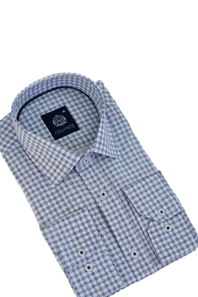 Erkek Klasik Uzun Kol Ekose Gömlek BGL-ST03507 - Resim 7