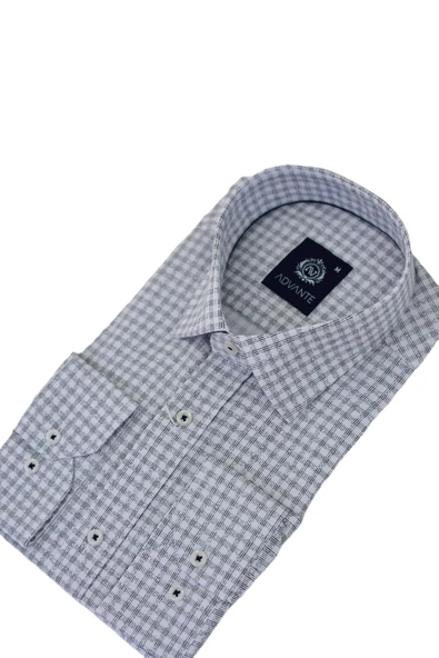 Erkek Klasik Uzun Kol Ekose Gömlek BGL-ST03507 - Resim 4