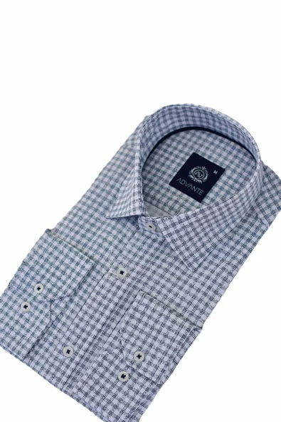 Erkek Klasik Uzun Kol Ekose Gömlek BGL-ST03507 - Resim 5