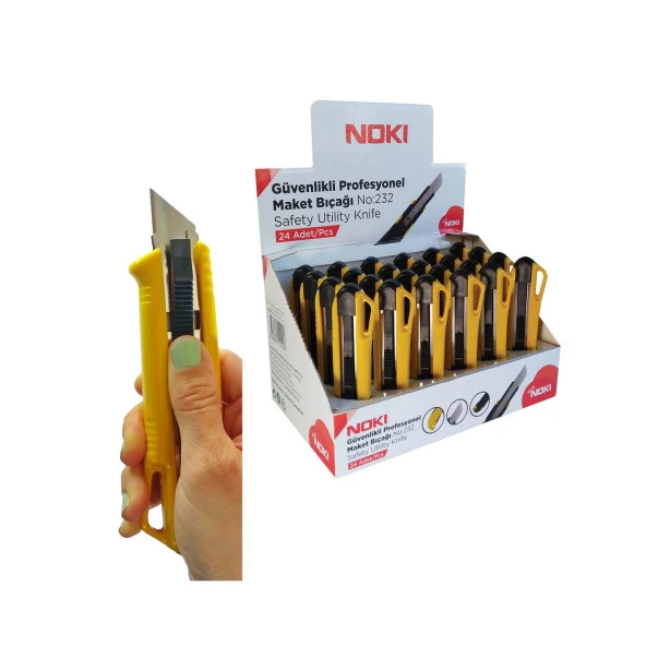 Noki Güvenlikli Profesyonel Maket Bıçağı Yaylı No:232 - 4