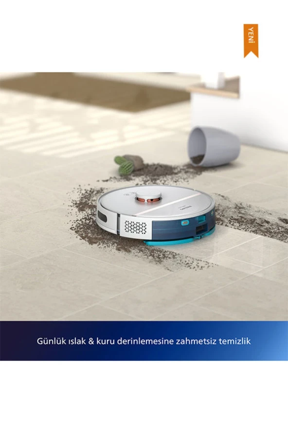 Philips XU3000/02 HomeRun 3000 Serisi Aqua Beyaz Akıllı Robot Süpürge - 3