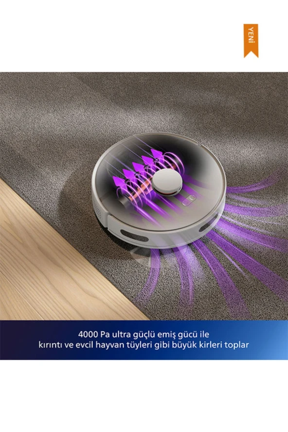 Philips XU3000/02 HomeRun 3000 Serisi Aqua Beyaz Akıllı Robot Süpürge - 5