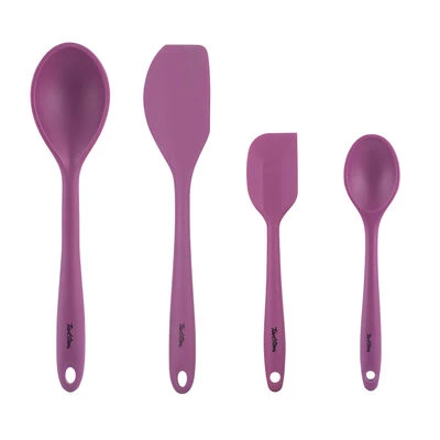 TANTİTONİ VİŞNE RENKLİ SİLİKON 4LÜ KAŞIK VE SPATULA SETİ - Resim 2