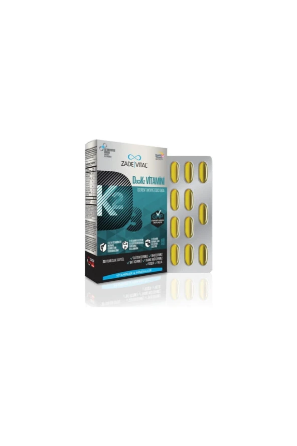 Zade Vital D3+K2 (MK7) Vitamini 30 Yumuşak Kapsül - Blister