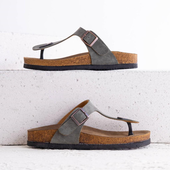 Yeni Sezon Parmak Arası Terlik Haki Yeşil Renk - 4