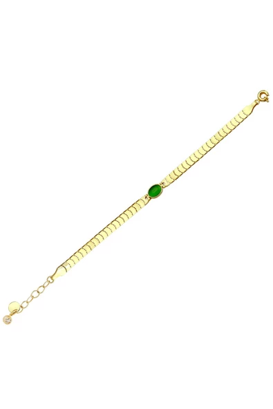 Yeşil Taşlı Altın Bileklik ürün görseli 1