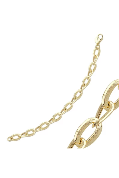 Örgü Zincirli Lazerli Altın Bileklik ürün görseli 1