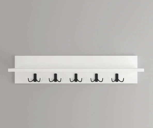 Mirobi Portmanto Elbise Askılığı, Duvar Askılığı, Beyaz, 80 cm - 2