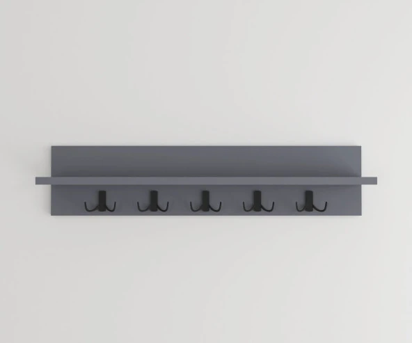 Mirobi Portmanto Elbise Askılığı, Duvar Askılığı, Antrasit, 80 cm - 3