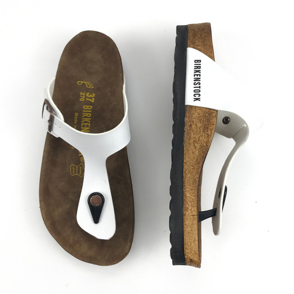 Yeni Sezon Birkenstock Parmak Arası Terlik Beyaz Renk - 2