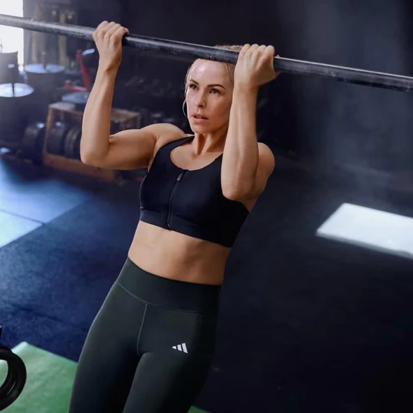 Adidas IL2911 TLRD Impact Luxe Destekli Pedli Siyah Sporcu Brası - 10