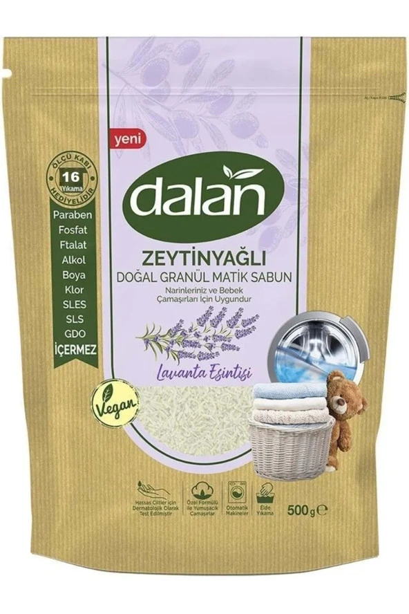 DALAN Doğal Granül Sabun Tozu 500Gr Lavanta Esintisi (Doğal Bebekler İçin)