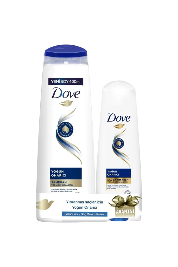 DOVE Şampuan 400 Ml Yoğun Onarıcı + Saç Kremi 200 Ml