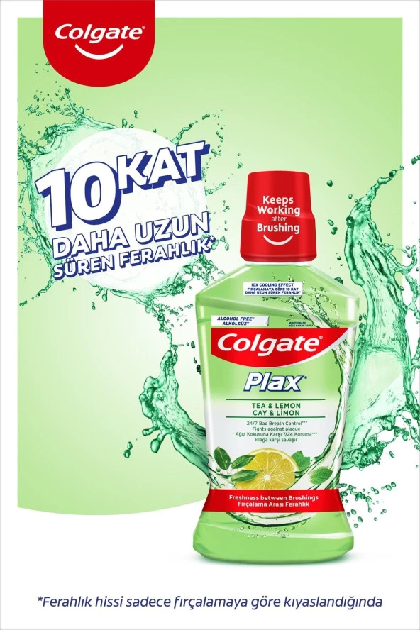 COLGATE Plax Çay Ve Limon Plağa Karşı Alkolsüz Ağız Bakım Suyu 500 Ml - 2