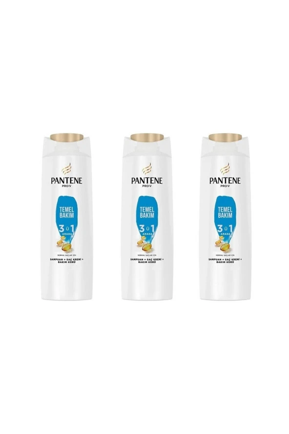 PANTENE Temel Bakım 3'Ü1 Arada Şampuan 350 Ml 8006540477007 (3 Adet)