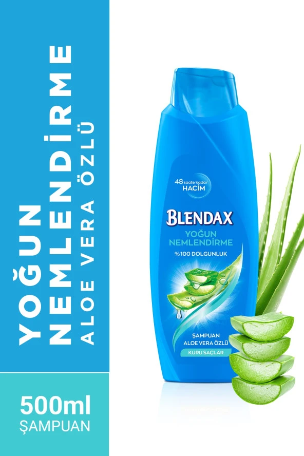 BLENDAX Yoğun Nemlendirme Aloe Vera Özlü Şampuan 500 Mlx 4 Adet