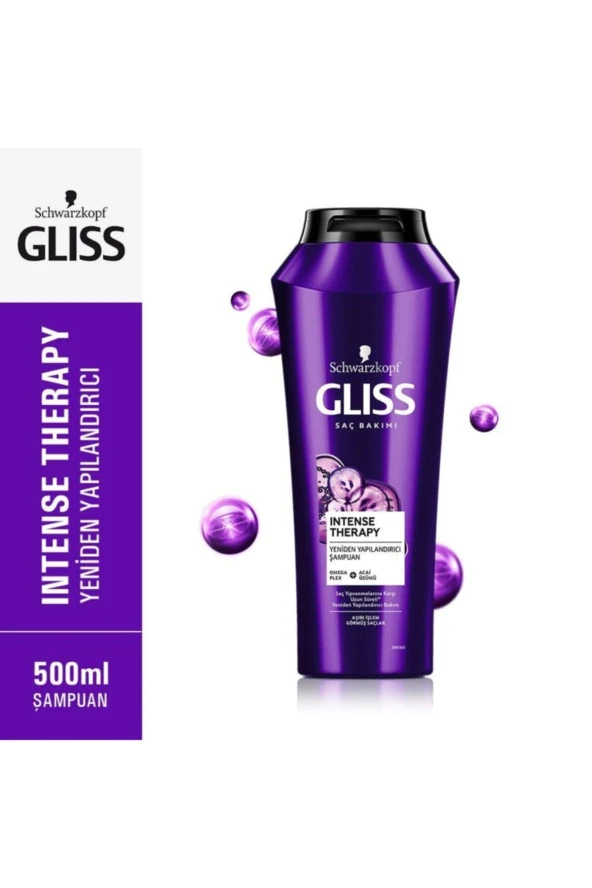 Gliss Intense Therapy Yeniden Yapılandırıcı Şampuan - Omega Plex Ve Acai Üzümü Ile 500 Ml