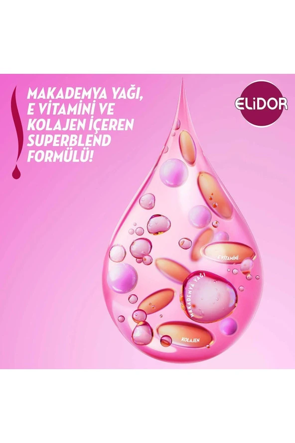 ELİDOR Superblend Saç Bakım Şampuanı Güçlü Ve Parlak E Vitamini Makademya Yağı Kolajen 400 Ml X2 - 3