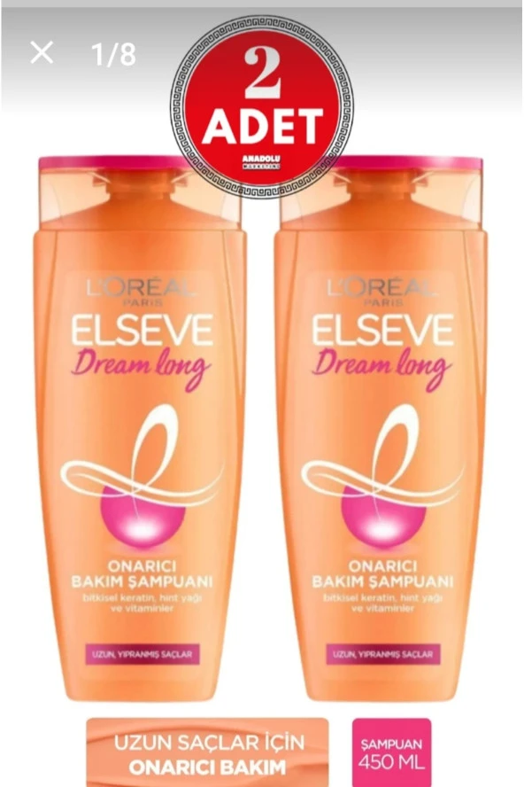 ELSEVE Dream Long Onarıcı Bakım Şampuanı 2 X 390Ml