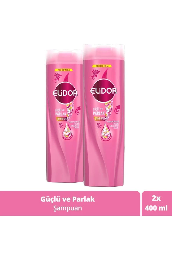 ELİDOR Superblend Saç Bakım Şampuanı Güçlü Ve Parlak E Vitamini Makademya Yağı Kolajen 400 Ml X2 - 2