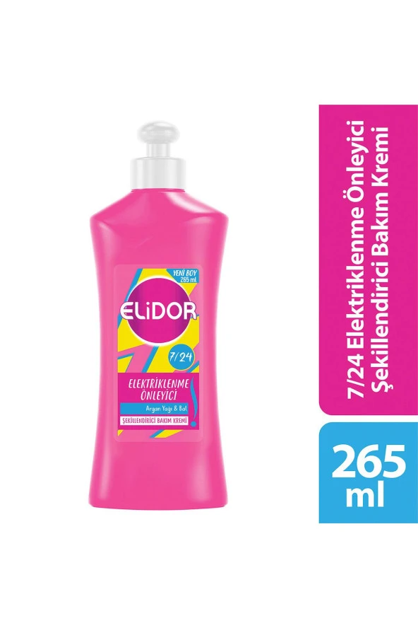 ELİDOR 7 24 Şekillendirici Saç Bakım Kremi Elektriklenme Önleyici Argan Yağı Bal 265 Ml