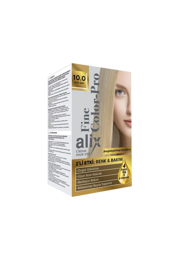 ALİX Saç Boyası 10.0 Açık Sarı 50 Ml