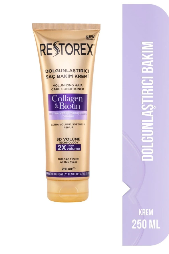 RESTOREX Dolgunlaştırıcı Saç Bakım Kremi Collagen & Biotin 250 Ml