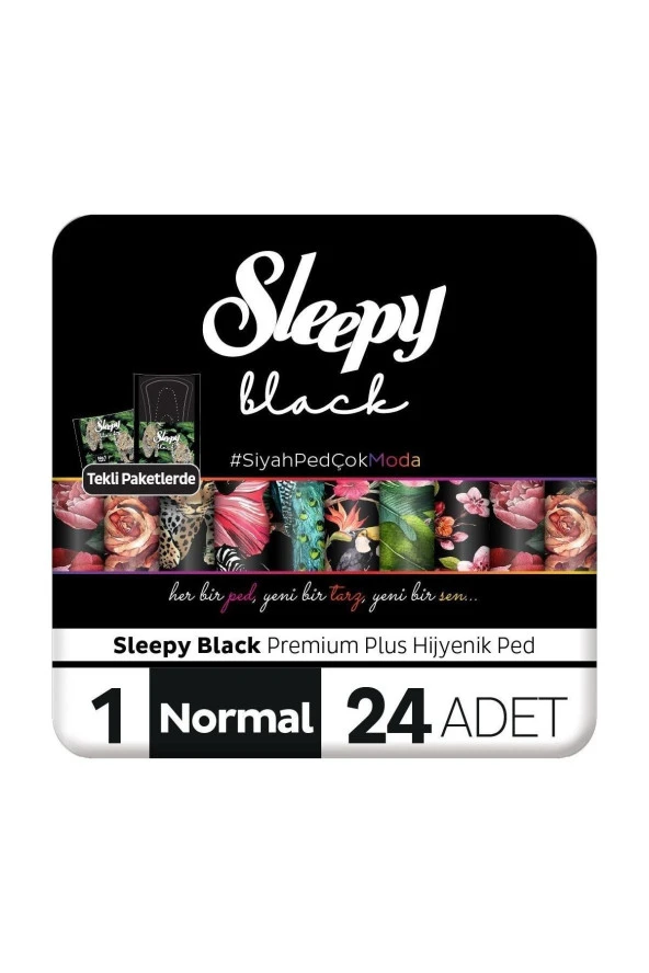 SLEEPY Black Premium Plus Hijyenik Ped Normal 24 Adet Ped ürün görseli 1