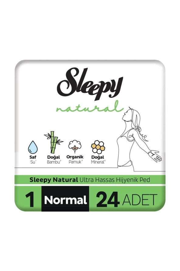 SLEEPY Natural Ultra Hassas Hijyenik Ped Normal 24 Adet Ped