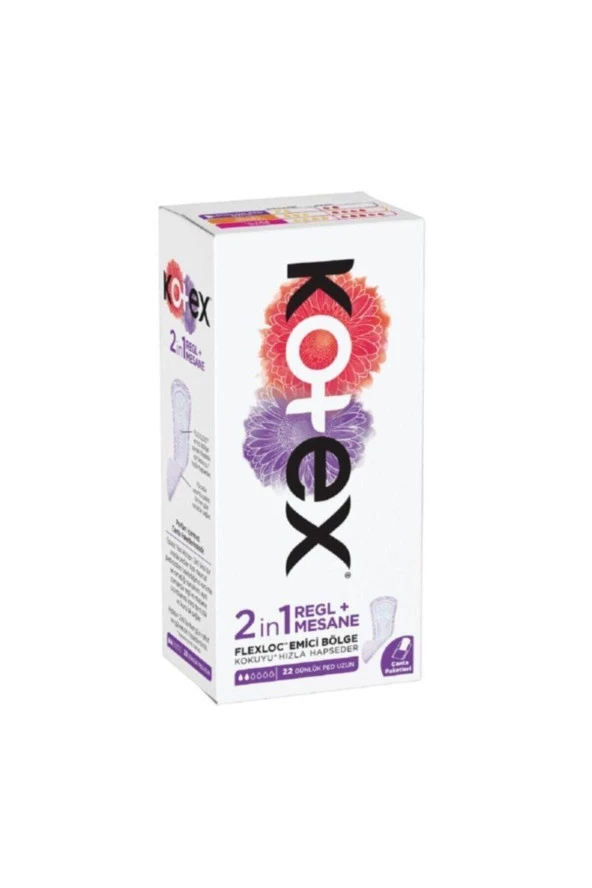 KOTEX 2İn1 Regl Mesane Günlük Ped 22 Li