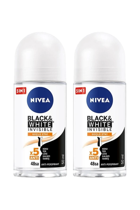 NİVEA İnvisible Black White Güçlü Etki Roll-On 50 Ml X2