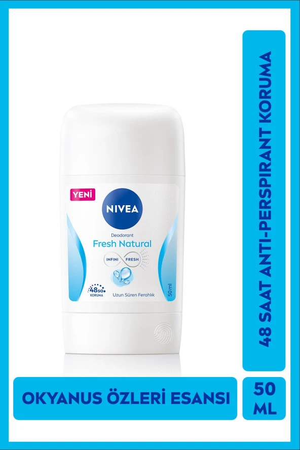 NİVEA Kadın Stick Deodorant Fresh Natural 48 Saat Deodorant Koruması 50Ml