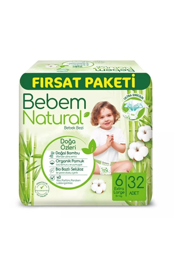 BEBEM NATURAL Fırsat Paketi 6 Numara Extra Large