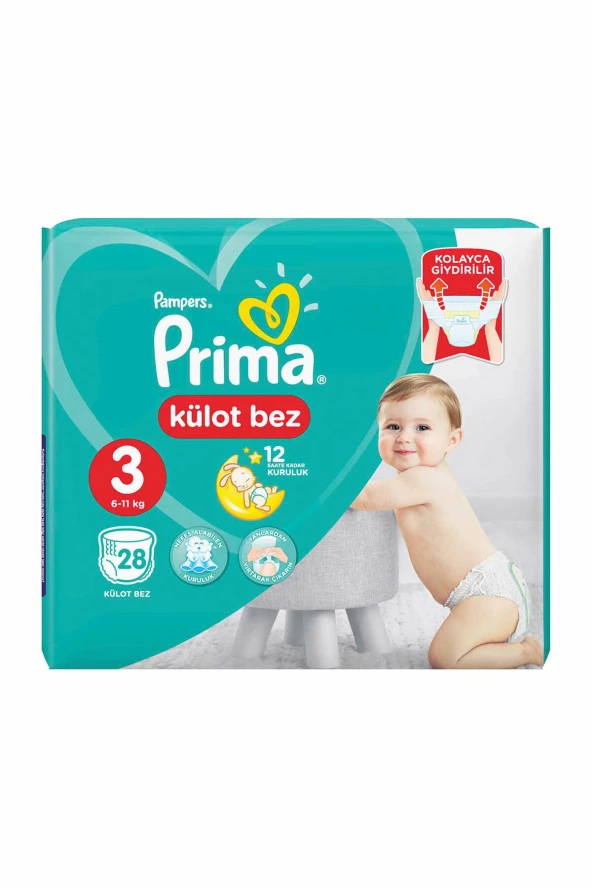 PRİMA Pants Külot Bebek Bezi 3 Beden 28 Adet Midi Deneme Paketi - Resim 2