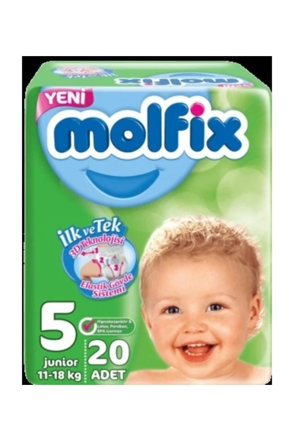 MOLFİX Bebek Bezi 5 Beden Junior İkiz Paket 20 Adet