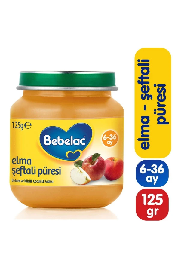 BEBELAC Elma Şeftali Püresi Kavanoz Maması 125Gr