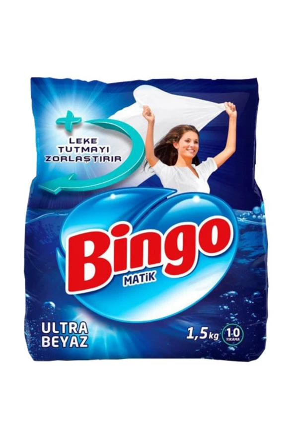 BİNGO Ultra Beyaz Toz Çamaşır Deterjanı 1,5 Kg