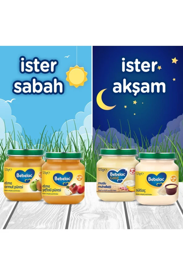 BEBELAC Elma Şeftali Püresi Kavanoz Maması 125Gr - 5