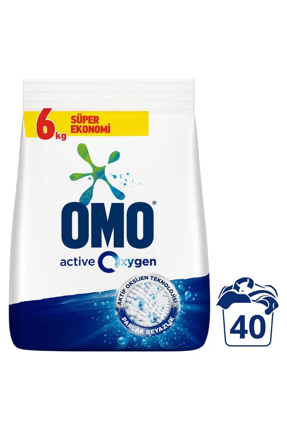 OMO Active Oxygen Toz Çamaşır Deterjanı Beyazlar I?Çin Leke Çıkarıcı 6 Kg - Resim 2