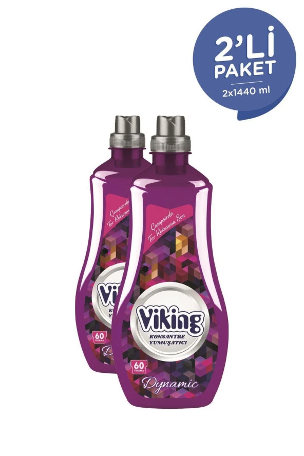 VİKİNG Konsantre Çamaşır Yumuşatıcısı Dynamic 1440 Ml 2 Adet