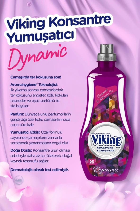 VİKİNG Konsantre Çamaşır Yumuşatıcısı Dynamic 1440 Ml 2 Adet - 2