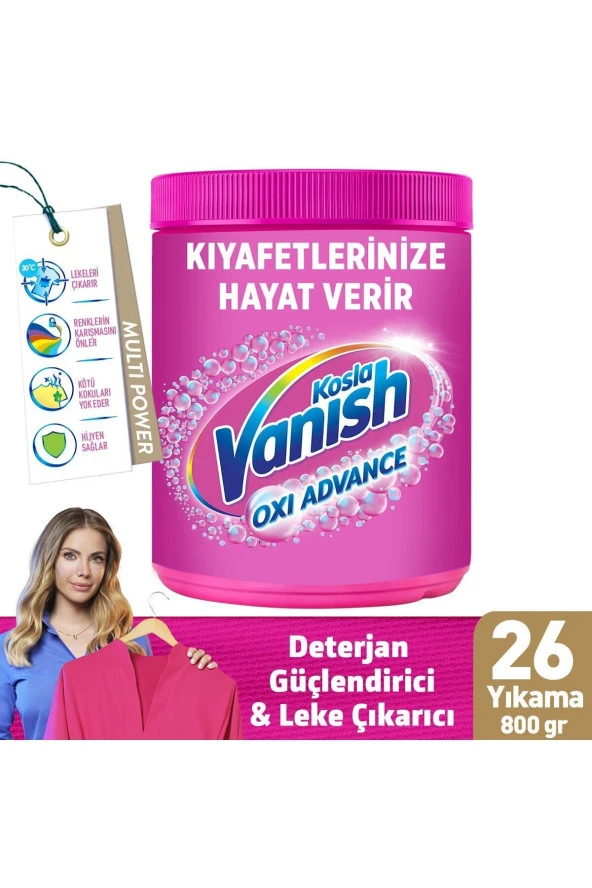 VANİSH Kosla Multipower Oxi Advance Renkliler Için Leke Çıkartıcı & Deterjan Güçlendirici Toz 800 G