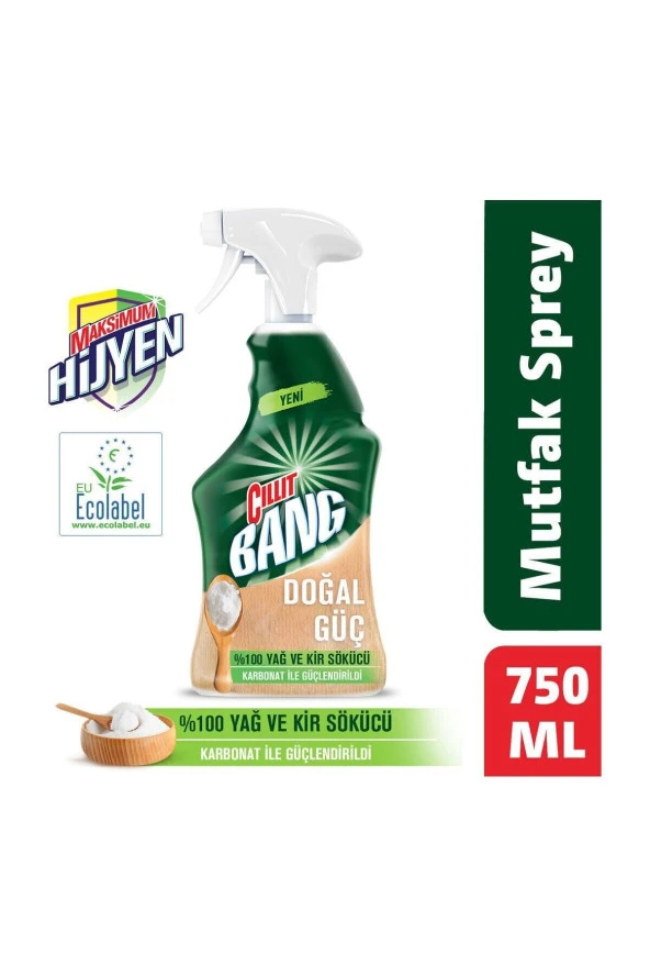 CİLLİT BANG Doğal Güç Karbonatlı %100 Mutfak Temizleyici Sprey 750 Ml