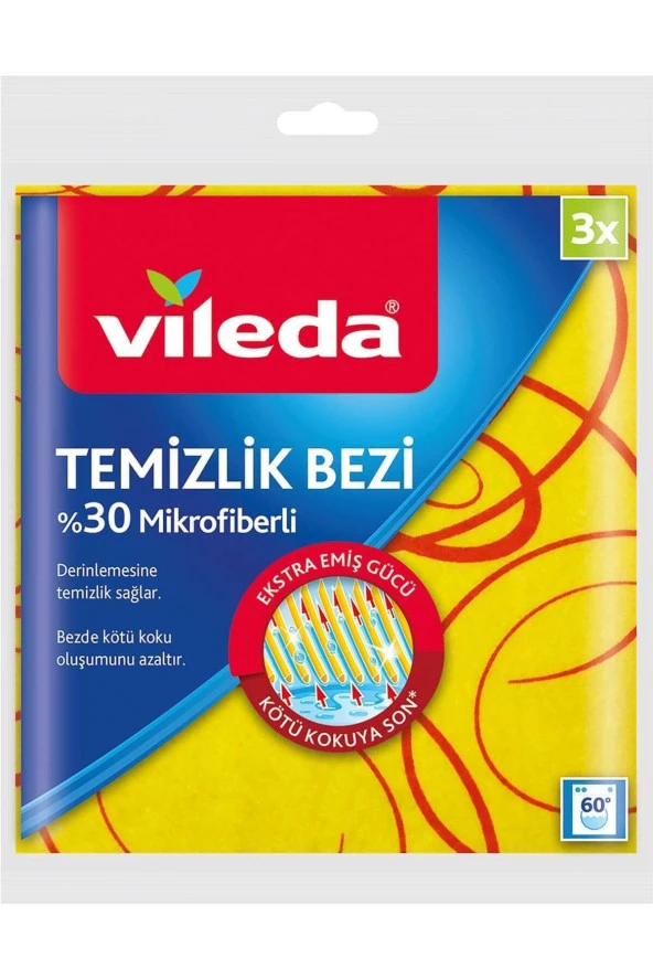 VİLEDA %30 Mikrofiberli Temizlik Bezi 3Lü