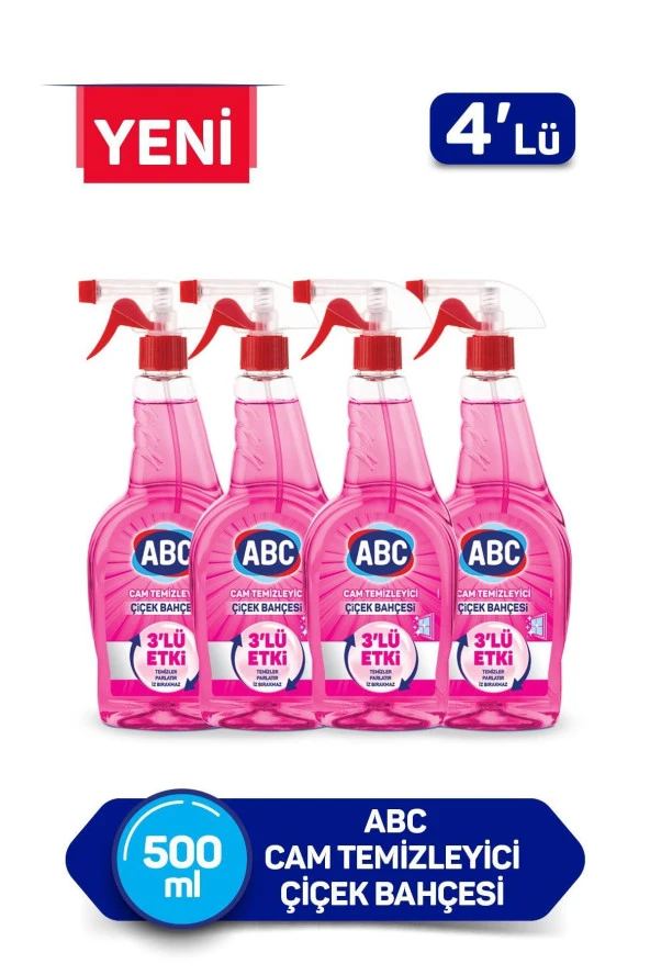 ABC Cam Temizleyici Çiçek Bahçesi 500Ml X4